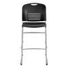 Vy Sled Base Bistro Chair, Supports Up to 350 lb, 30.5'' Seat Height, Black Seat, Black Back, Silver Base - Safco
