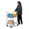 Dual-Purpose Wire Mail and Filing Cart, Metal, 1 Shelf, 1 Bin, 26.75'' x 18.75'' x 38.5'', Metallic Gray - Safco