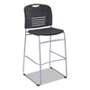 Vy Sled Base Bistro Chair, Supports Up to 350 lb, 30.5'' Seat Height, Black Seat, Black Back, Silver Base - Safco