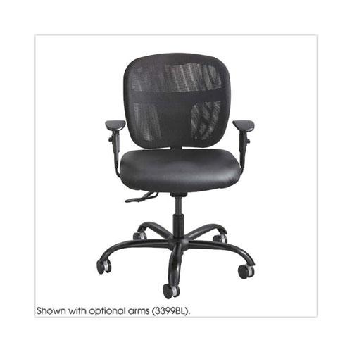 Vue Intensive-Use Mesh Task Chair, Supports Up to 500 lb, 18.5'' to 21'' Seat Height, Black Vinyl Seat/Back, Black Base - Safco