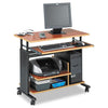 Muv 28'' Adjustable-Height Mini-Tower Computer Desk, 35.5'' x 22'' x 29'' to 34'', Cherry/Black - Safco