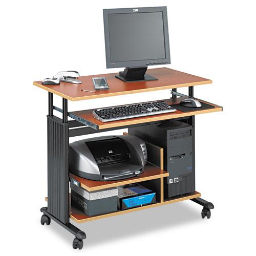 Muv 28'' Adjustable-Height Mini-Tower Computer Desk, 35.5'' x 22'' x 29'' to 34'', Cherry/Black - Safco