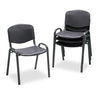 Stacking Chair, Supports Up to 250 lb, 18'' Seat Height, Black Seat, Black Back, Black Base, 4/Carton - Safco