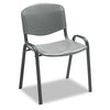 Stacking Chair, Supports Up to 250 lb, 18'' Seat Height, Charcoal Seat, Charcoal Back, Black Base, 4/Carton - Safco
