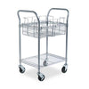 Dual-Purpose Wire Mail and Filing Cart, Metal, 1 Shelf, 1 Bin, 26.75'' x 18.75'' x 38.5'', Metallic Gray - Safco