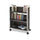 Scoot Single-Sided Book Cart, Metal, 3 Shelves, 33'' x 14.25'' x 44.25'', Black - Safco