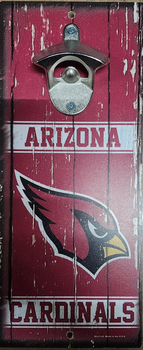 Arizona Cardinals Sign Wood 5x11 Bottle Opener Alternate - 14