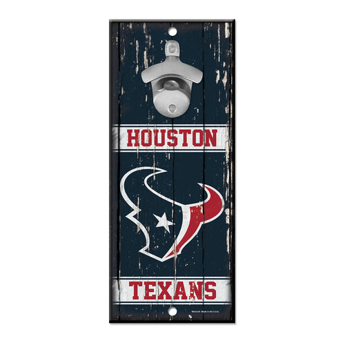 Houston Texans Sign Wood 5x11 Bottle Opener Alternate - 14