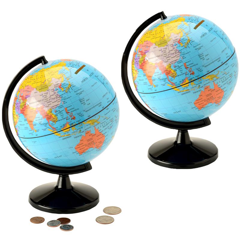 Globe 5.6'' Coin Bank, Pack of 2 - Waypoint Geographic
