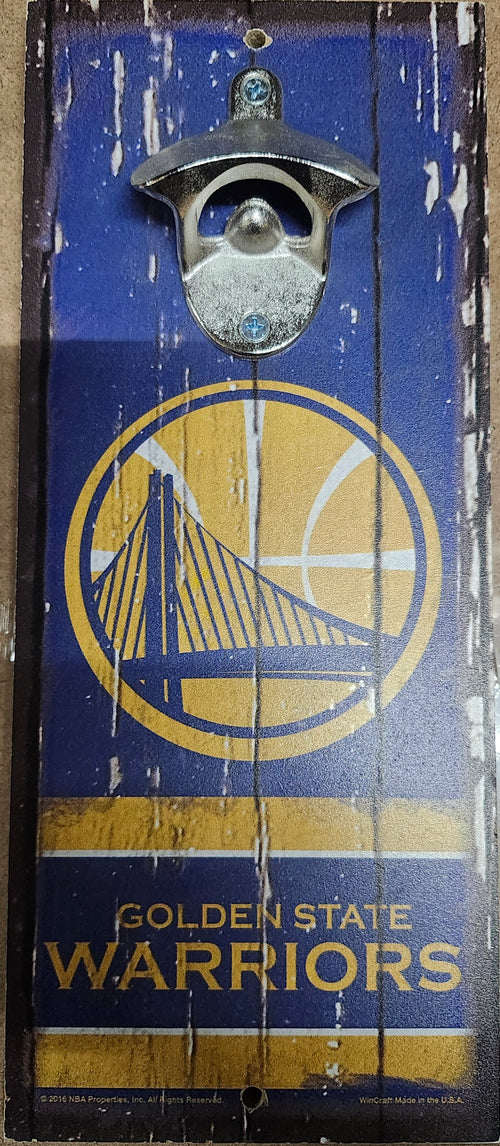 Golden State Warriors Sign Wood 5x11 Bottle Opener Alternate - 14