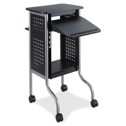 Scoot Presentation Cart - 4 Casters - Steel Frame - Black - Safco