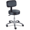 Safco 3430BL Pneumatic Lab Stool With Back - Vinyl Black Seat - Steel Black Frame - 5-star Base - 23'' Width x 23'' Depth x 35.5'' Height