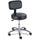 Safco 3430BL Pneumatic Lab Stool With Back - Vinyl Black Seat - Steel Black Frame - 5-star Base - 23'' Width x 23'' Depth x 35.5'' Height