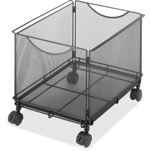 Safco Onyx 5211BL Mesh Rolling File Cube - 4 Casters - 1.50'' Caster Size - Steel - x 13.5'' Width x 16.8'' Depth x 13'' Height - Black - 1 Each