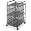 Safco Onyx Double Mesh Mobile File Cart - 2 Shelf - 2 Drawer - 4 Casters - 1.50'' Caster Size - x 15.8'' Width x 17'' Depth x 27'' Height - Black Steel Frame - Black - 1 Each
