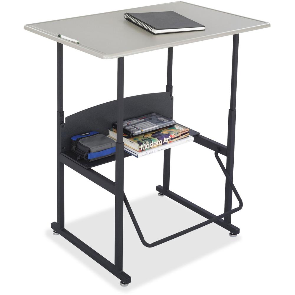 Safco AlphaBetter Adjustable Height Computer Desk - 42'' Height x 36'' Width x 24'' Depth - Assembly Required - Gray