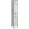Safco Six-Tier Two-tone Box Locker with Legs - 18'' x 12'' x 78'' - Recessed Locking Handle - Gray - Steel