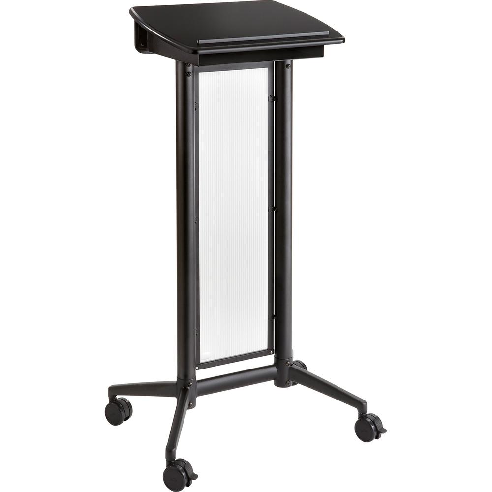 Safco Impromptu Lectern - Rectangle Top - 46.50'' Height x 26.50'' Width x 18.75'' Depth - Assembly Required - Black, Powder Coated