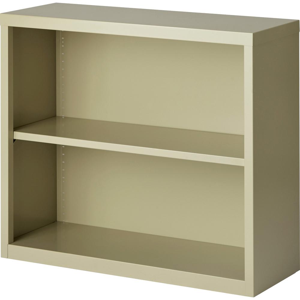Lorell Fortress Series Bookcase - 34.5'' x 13'' x 30'' - 2 x Shelf(ves) - Putty - Powder Coated - Steel - Recycled