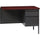 Lorell Fortress Series Right-Pedestal Return - Rectangle Top - 42'' Table Top Width x 24'' Table Top Depth x 1.12'' Table Top Thickness - 29.50'' HeightAssembly Required - Laminated, Mahogany - Steel - 1