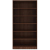 Lorell Laminate Bookcase - 6 Shelf(ves) - 72'' Height x 36'' Width x 12'' Depth - Sturdy, Adjustable Feet, Adjustable Shelf - Thermofused Laminate (TFL) - Walnut - Laminate - 1 Each