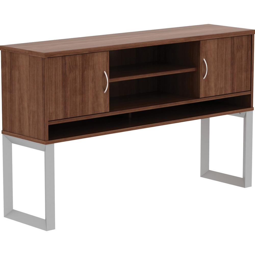 Lorell Relevance Series Freestanding Hutch - 59'' x 15''36'' - 3 Shelve(s) - Finish: Walnut Laminate