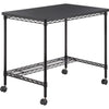 Safco Mobile Wire Desk - Melamine, Black