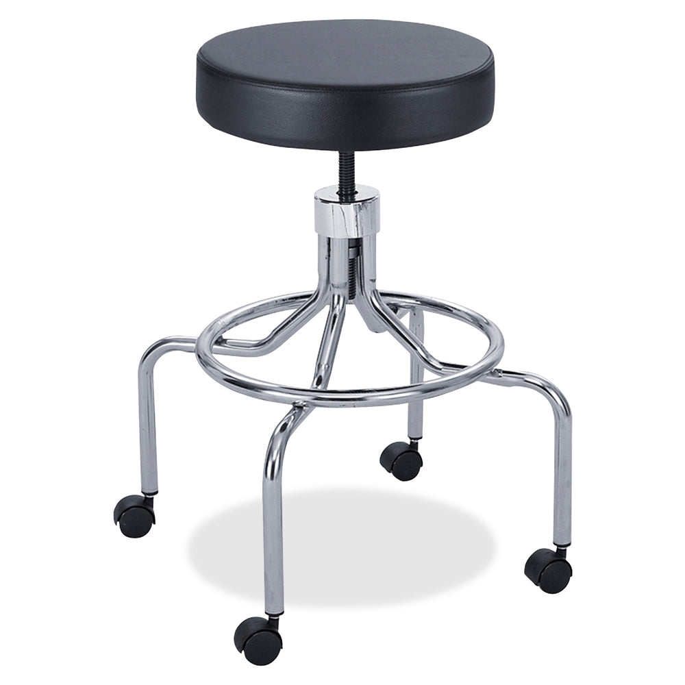 Safco High Base Screw Lift Lab Stool - 250 lb Load Capacity - 25'' x 25'' x 33'' - Black