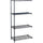 Safco Industrial Wire Shelving Add-On Unit - 36'' x 18'' x 72'' - 4 x Shelf(ves) - Leveling Glide, Adjustable Leveler, Adjustable Feet, Dust Proof - Black - Powder Coated - Steel, Plastic - Assembly Requ