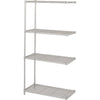 Safco Add-On Unit - 36'' x 18'' - 4 x Shelf(ves) - 1250 lb Load Capacity - Gray - Powder Coated