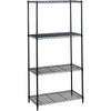 Safco Industrial Wire Shelving - 48'' x 18'' x 72'' - 4 x Shelf(ves) - 1250 lb Load Capacity - Leveling Glide, Dust Proof, Adjustable Leveler, Adjustable Feet - Black - Powder Coated - Steel - Assembly R