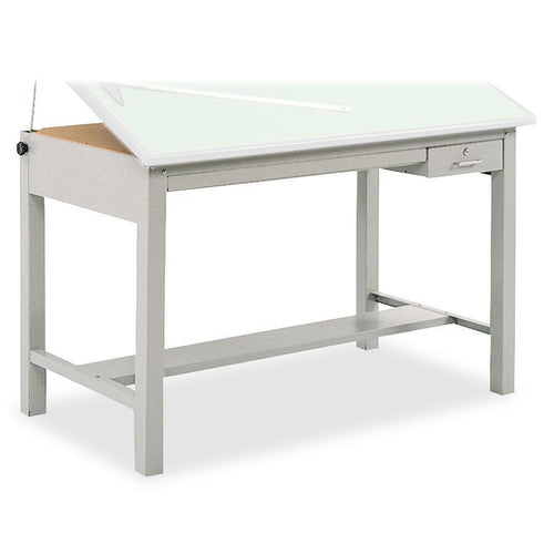 Safco Precision Drafting Table Base - Enamel Four Leg Base - 35.50'' Height x 56.38'' Width x 30.50'' Depth - Assembly Required - Gray - Steel - 1 Each