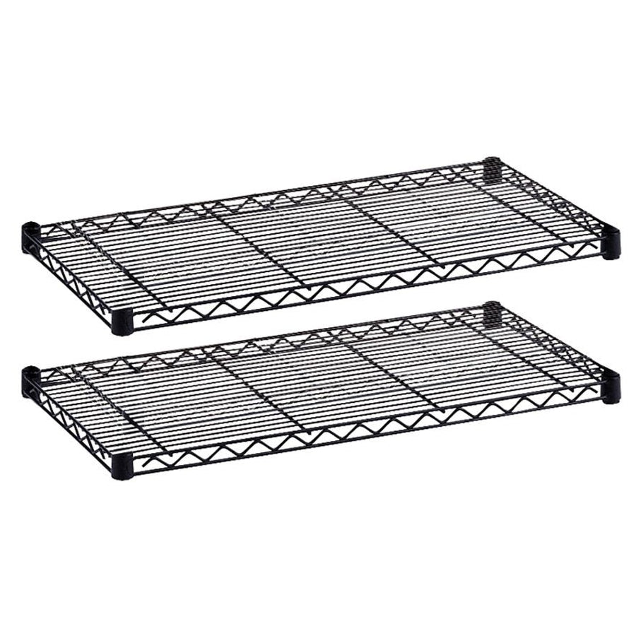 Safco Industrial Wire Extra Shelve - 36'' x 18'' x 1.5'' - 2 x Shelf(ves) - 1000 lb Load Capacity - Leveling Glide - Black - Powder Coated - Steel - Assembly Required