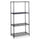 Safco Industrial Wire Shelving - 36'' x 24'' - 4 x Shelf(ves) - 2500 lb Load Capacity - Leveling Glide, Dust Proof, Adjustable Shelf, Durable - Black - Powder Coated - Steel - Assembly Required