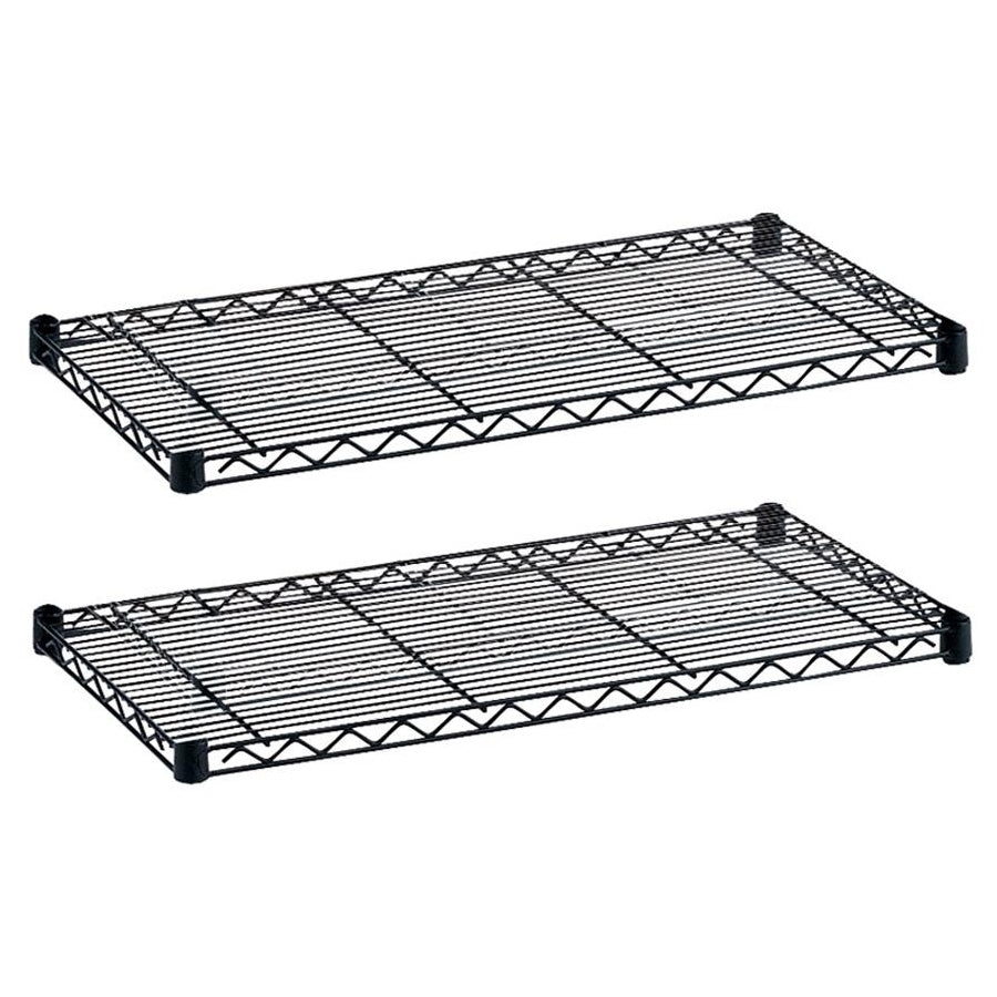 Safco Industrial Wire Extra Shelve - 48'' x 18'' x 1.5'' - 4 x Shelf(ves) - 1250 lb Load Capacity - Leveling Glide, Dust Proof - Black - Powder Coated - Steel - Assembly Required