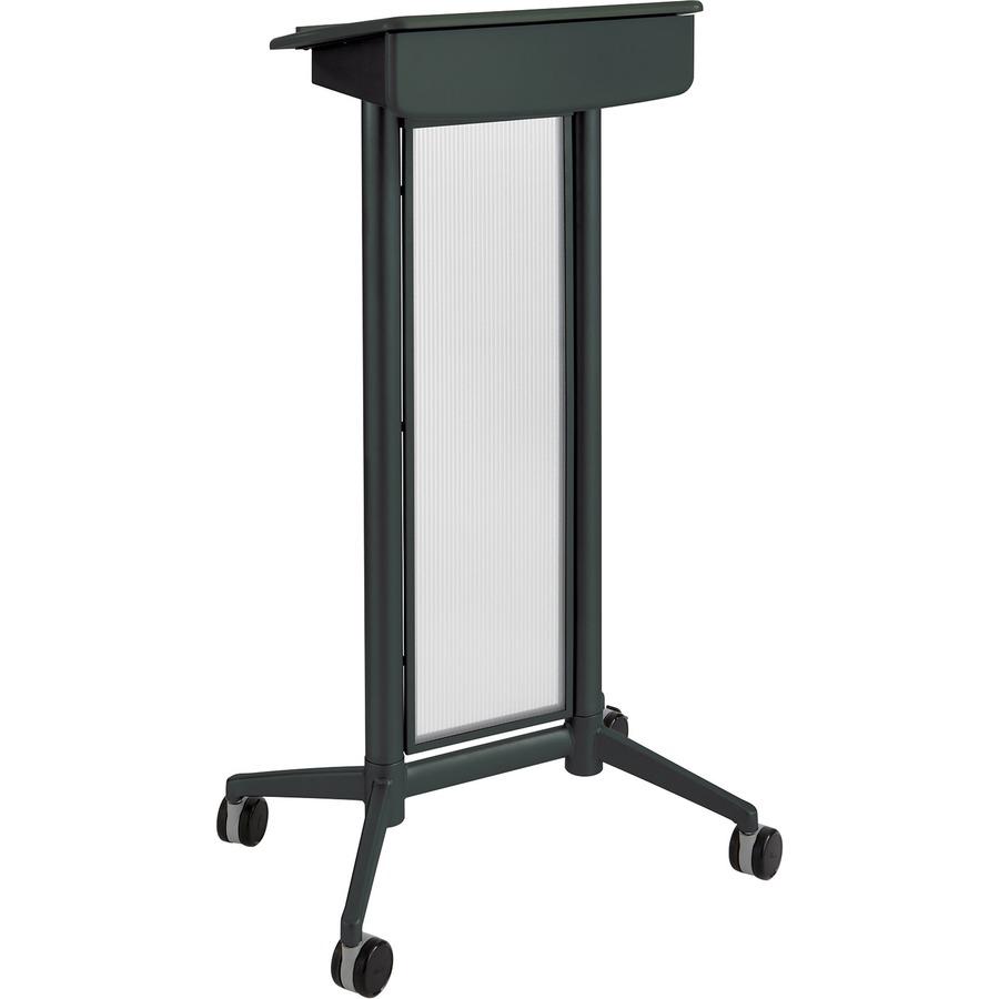 Safco Impromptu Lectern - Rectangle Top - 46.50'' Height x 26.50'' Width x 18.75'' Depth - Assembly Required - Black, Powder Coated
