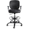 Safco Vue Heavy-duty Stool - Black Vinyl Seat - Black Nylon Back - 5-star Base - Black - 1 Each
