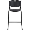Lorell Heavy-duty Bistro Stack Chairs - Black Plastic Seat - Black Plastic Back - Black Steel Frame - 2 / Carton