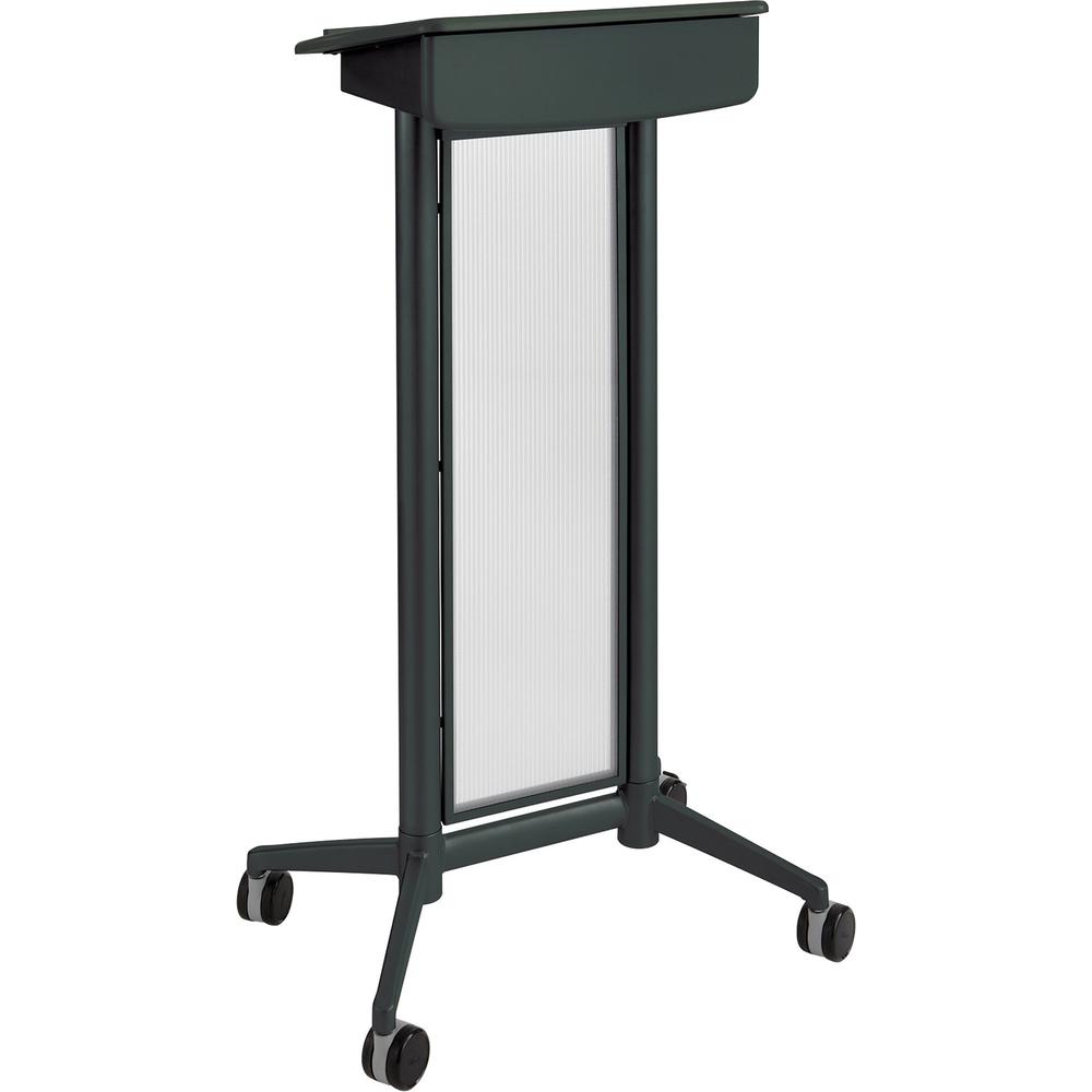Safco Impromptu Lectern - Rectangle Top - 46.50'' Height x 26.50'' Width x 18.75'' Depth - Assembly Required - Black, Powder Coated