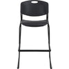 Lorell Heavy-duty Bistro Stack Chairs - Black Plastic Seat - Black Plastic Back - Black Steel Frame - 2 / Carton