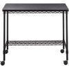 Safco Mobile Wire Desk - Melamine, Black
