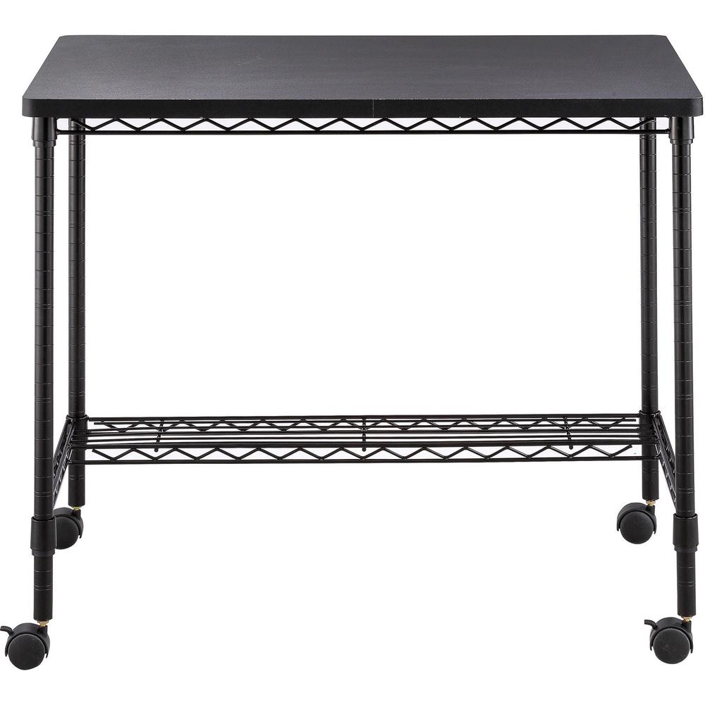 Safco Mobile Wire Desk - Melamine, Black