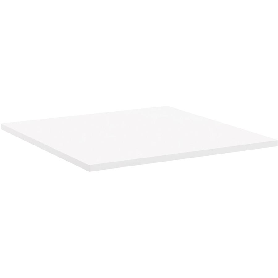 Lorell Hospitality Collection Tabletop - High Pressure Laminate (HPL) Square, White Top - 36'' Table Top Width x 36'' Table Top Depth x 1'' Table Top Thickness - Assembly Required - Thermofused Laminate
