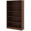 Lorell Laminate Bookcase - 0.8'' Shelf, 36'' x 12''60'' - 5 Shelve(s) - 4 Adjustable Shelf(ves) - Square Edge - Material: Thermofused Laminate (TFL) - Finish: Walnut