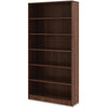 Lorell Laminate Bookcase - 6 Shelf(ves) - 72'' Height x 36'' Width x 12'' Depth - Sturdy, Adjustable Feet, Adjustable Shelf - Thermofused Laminate (TFL) - Walnut - Laminate - 1 Each