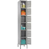 Safco Six-Tier Two-tone Box Locker with Legs - 18'' x 12'' x 78'' - Recessed Locking Handle - Gray - Steel