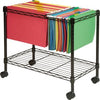 Lorell Mobile File Cart - 4 Casters - Steel - x 12.9'' Width x 25.8'' Depth x 20.5'' Height - Black - 1 Each
