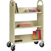 Lorell Single-sided Book Cart - 3 Shelf - 200 lb Capacity - 5'' Caster Size - Steel - x 39'' Width x 14'' Depth x 46'' Height - Putty - 1 Each