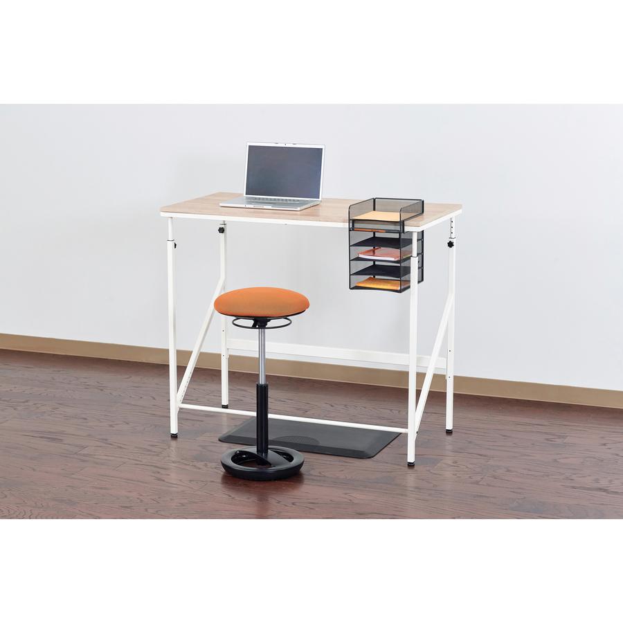 Safco Laminate Tabletop Standing-Height Desk - For - Table TopMelamine Laminate Rectangle, Beech Top - Powder Coated, Cream Base - Adjustable Height - 38'' to 50'' Adjustment x 48'' Table Top Width x 24''
