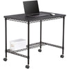 Safco Mobile Wire Desk - Melamine, Black